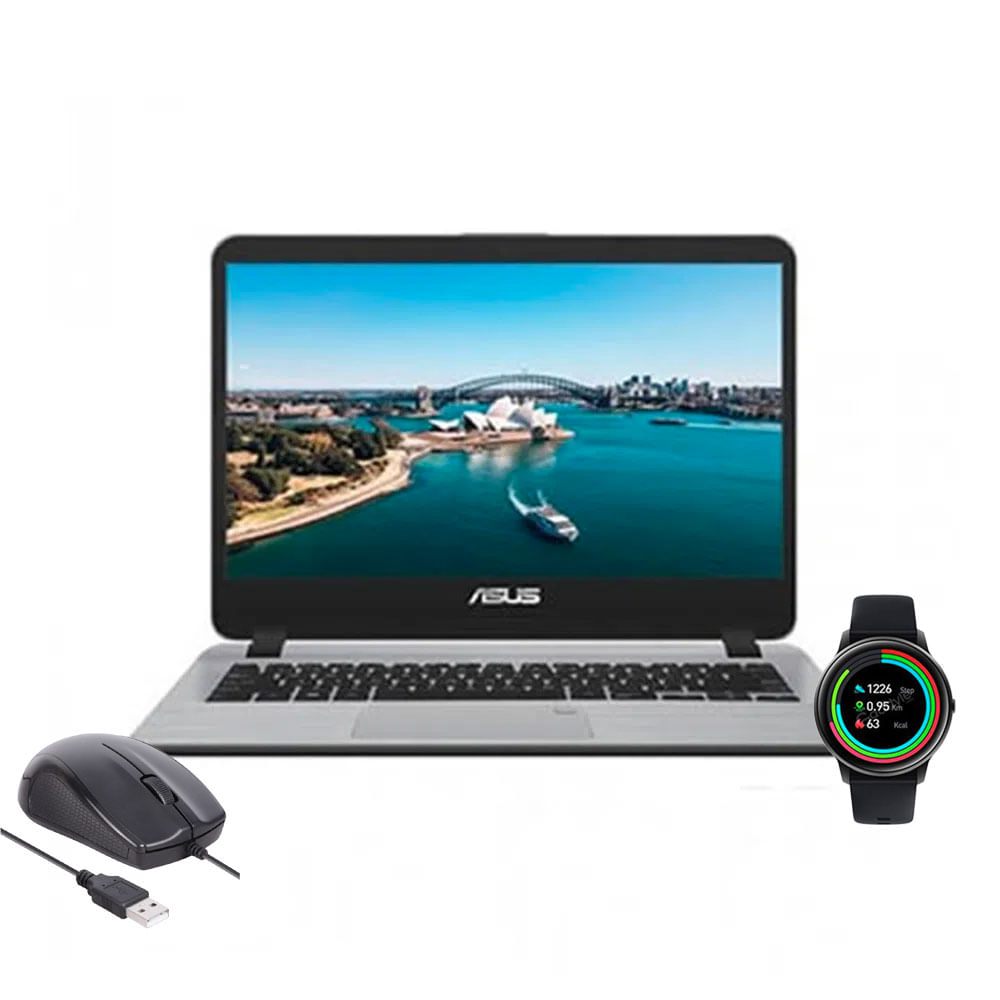Laptop Asus X407M ASUS-X407M-W P27893 | 14" 500GB Disco Duro N4000 Color Incluye Smartwatch Xiaomi IMILAB-KW66-W + Mouse - creditofacilito