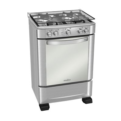 Cocina a Gas Mabe EM6060FX1 | 24" 4 Quemadores 60cm Color Acero