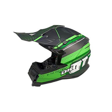 Casco-DK-Cross-JH601-Negro-con-Verde-Mate