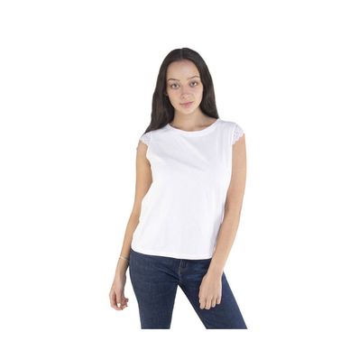 Camiseta Pinto P8468 | Manga Corta con Encaje Color Blanco