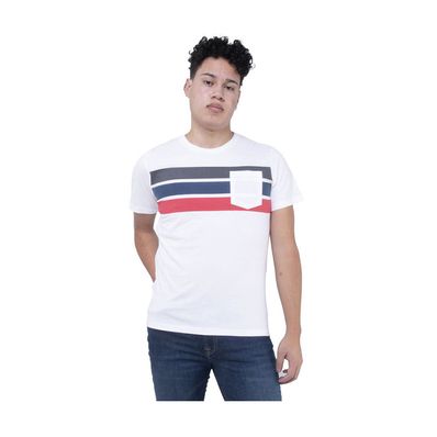 Camiseta Pinto P8468 | Manga Corta Estampado Franjas Color Blanco