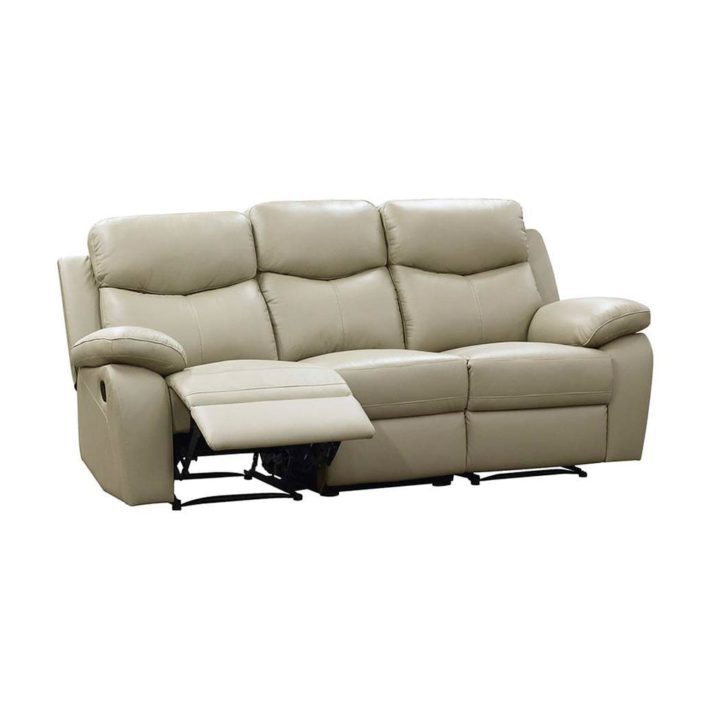 Sofá de Cuero Reclinable Marriott P90 3 Puestos Color Beige