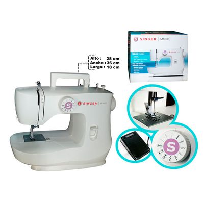 Máquina de Coser Singer P8755 | 6 Puntadas Color Blanco - tiendadiners