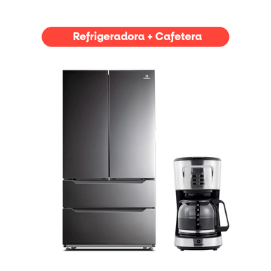 Combo Indurama Refrigerador RI-990I + Cafetera 12 Tazas