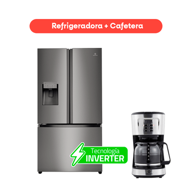 Combo Indurama Refrigerador RI-992I + Cafetera 12 Tazas