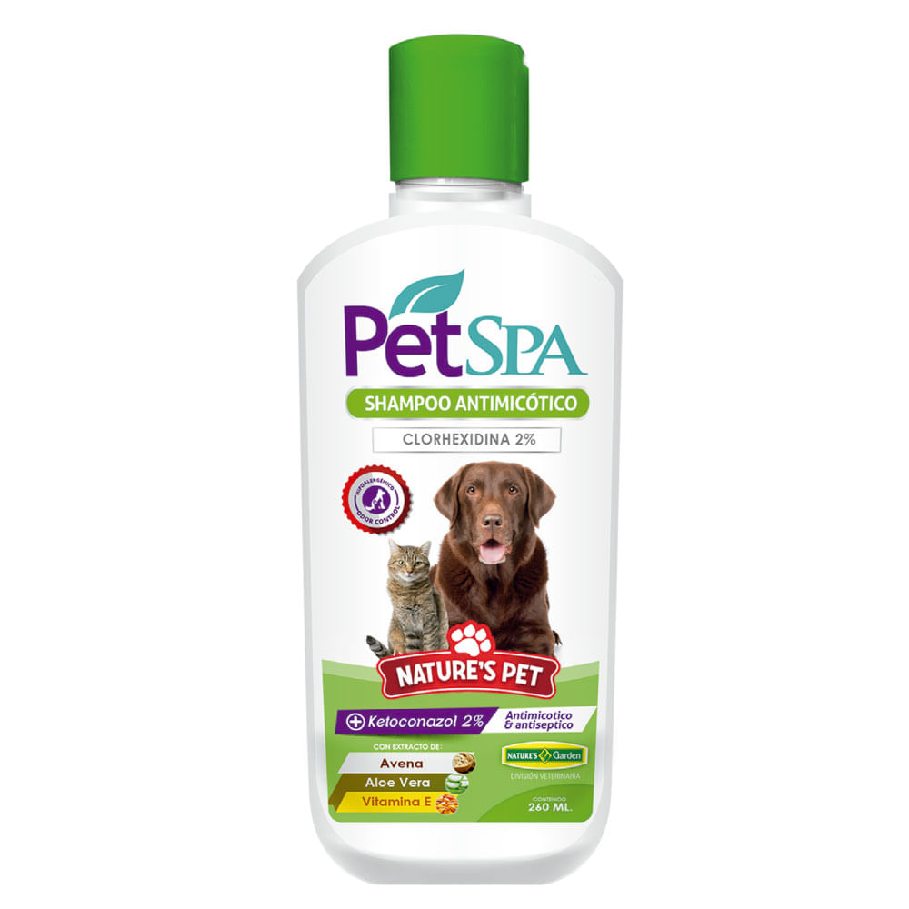 Shampoo Antimicotico para Mascotas Pet Spa Natures Pet P86712 Frasco 260 Ml corporativo